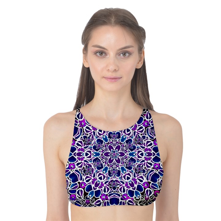 Digital Painting Drawing Of Flower Power Tank Bikini Top