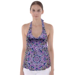 Digital Painting Drawing Of Flower Power Babydoll Tankini Top by pepitasart