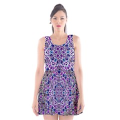 Digital Painting Drawing Of Flower Power Scoop Neck Skater Dress