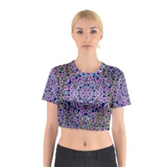 Digital Painting Drawing Of Flower Power Cotton Crop Top by pepitasart