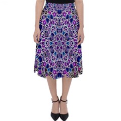 Digital Painting Drawing Of Flower Power Classic Midi Skirt by pepitasart