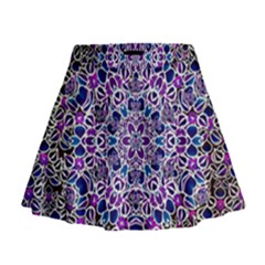 Digital Painting Drawing Of Flower Power Mini Flare Skirt by pepitasart