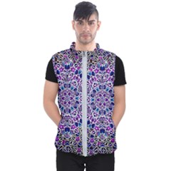 Digital Painting Drawing Of Flower Power Men s Puffer Vest by pepitasart