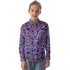 Digital Painting Drawing Of Flower Power Kids  Long Sleeve Shirt by pepitasart