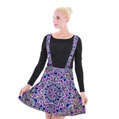 Digital Painting Drawing Of Flower Power Suspender Skater Skirt by pepitasart