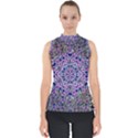 Digital Painting Drawing Of Flower Power Mock Neck Shell Top View1