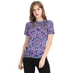 Digital Painting Drawing Of Flower Power Women s Short Sleeve Rash Guard