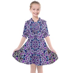 Digital Painting Drawing Of Flower Power Kids  All Frills Chiffon Dress