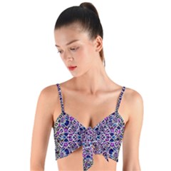 Digital Painting Drawing Of Flower Power Woven Tie Front Bralet by pepitasart