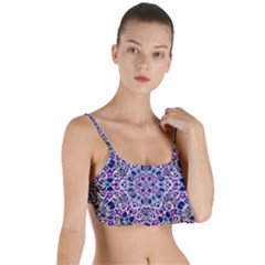 Digital Painting Drawing Of Flower Power Layered Top Bikini Top  by pepitasart