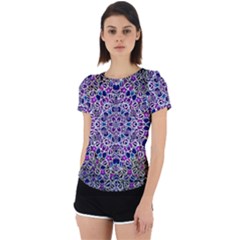 Digital Painting Drawing Of Flower Power Back Cut Out Sport Tee by pepitasart