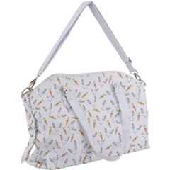 Cute Bunnies And Carrots Pattern, Light Colored Theme Canvas Crossbody Bag by Casemiro