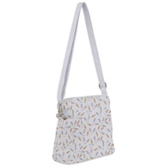 Cute Bunnies And Carrots Pattern, Light Colored Theme Zipper Messenger Bag by Casemiro