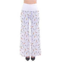 Cute Bunnies And Carrots Pattern, Light Colored Theme So Vintage Palazzo Pants by Casemiro