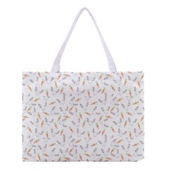 Cute Bunnies And Carrots Pattern, Light Colored Theme Medium Tote Bag by Casemiro