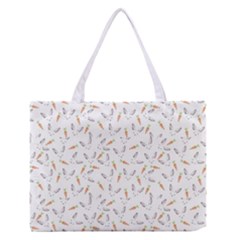 Cute Bunnies And Carrots Pattern, Light Colored Theme Zipper Medium Tote Bag by Casemiro