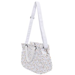 Cute Bunnies And Carrots Pattern, Light Colored Theme Rope Handles Shoulder Strap Bag by Casemiro