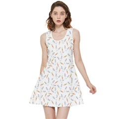 Cute Bunnies And Carrots Pattern, Light Colored Theme Inside Out Reversible Sleeveless Dress by Casemiro