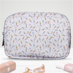 Cute Bunnies And Carrots Pattern, Light Colored Theme Make Up Pouch (small) by Casemiro