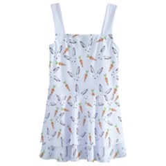 Cute Bunnies And Carrots Pattern, Light Colored Theme Kids  Layered Skirt Swimsuit by Casemiro