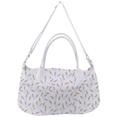 Cute Bunnies And Carrots Pattern, Light Colored Theme Removal Strap Handbag by Casemiro