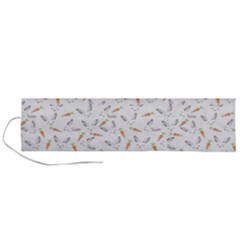 Cute Bunnies And Carrots Pattern, Light Colored Theme Roll Up Canvas Pencil Holder (l) by Casemiro