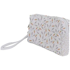 Cute Bunnies And Carrots Pattern, Light Colored Theme Wristlet Pouch Bag (small) by Casemiro