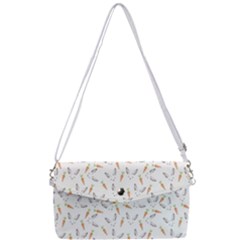 Cute Bunnies And Carrots Pattern, Light Colored Theme Removable Strap Clutch Bag by Casemiro