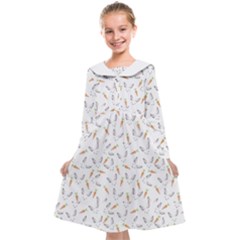 Cute Bunnies And Carrots Pattern, Light Colored Theme Kids  Midi Sailor Dress by Casemiro