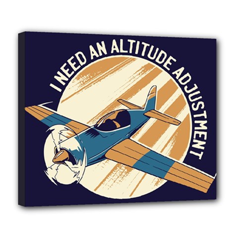 Airplane - I Need Altitude Adjustement Deluxe Canvas 24  X 20  (stretched) by DinzDas