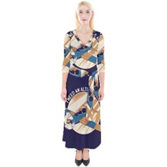 Airplane - I Need Altitude Adjustement Quarter Sleeve Wrap Maxi Dress