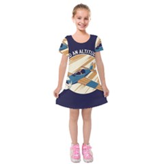 Airplane - I Need Altitude Adjustement Kids  Short Sleeve Velvet Dress