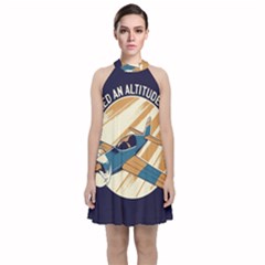 Airplane - I Need Altitude Adjustement Velvet Halter Neckline Dress 