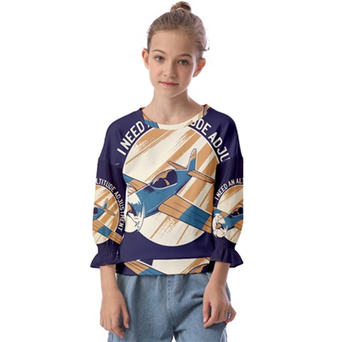 Airplane - I Need Altitude Adjustement Kids  Cuff Sleeve Top by DinzDas