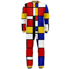 Stripes And Colors Textile Pattern Retro Onepiece Jumpsuit (men) 