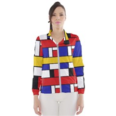 Stripes And Colors Textile Pattern Retro Women s Windbreaker