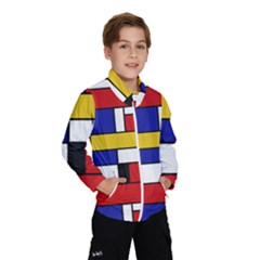 Stripes And Colors Textile Pattern Retro Kids  Windbreaker by DinzDas