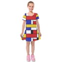 Stripes And Colors Textile Pattern Retro Kids  Short Sleeve Velvet Dress View1