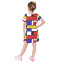 Stripes And Colors Textile Pattern Retro Kids  Short Sleeve Velvet Dress View2