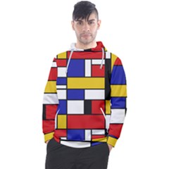 Stripes And Colors Textile Pattern Retro Men s Pullover Hoodie