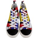 Stripes And Colors Textile Pattern Retro Men s Mid-Top Canvas Sneakers View1