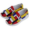 Stripes And Colors Textile Pattern Retro Kids Lightweight Slip Ons View2