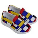 Stripes And Colors Textile Pattern Retro Kids Lightweight Slip Ons View3