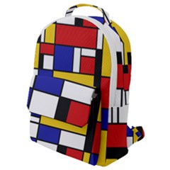 Stripes And Colors Textile Pattern Retro Flap Pocket Backpack (small) by DinzDas