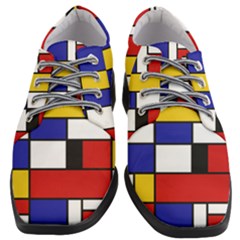 Stripes And Colors Textile Pattern Retro Women Heeled Oxford Shoes by DinzDas