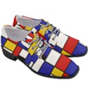 Stripes And Colors Textile Pattern Retro Women Heeled Oxford Shoes View3