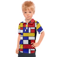 Stripes And Colors Textile Pattern Retro Kids  Polo Tee