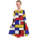 Stripes And Colors Textile Pattern Retro Kids  Midi Sailor Dress View1