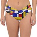 Stripes And Colors Textile Pattern Retro Double Strap Halter Bikini Bottom View1