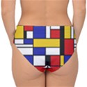 Stripes And Colors Textile Pattern Retro Double Strap Halter Bikini Bottom View2